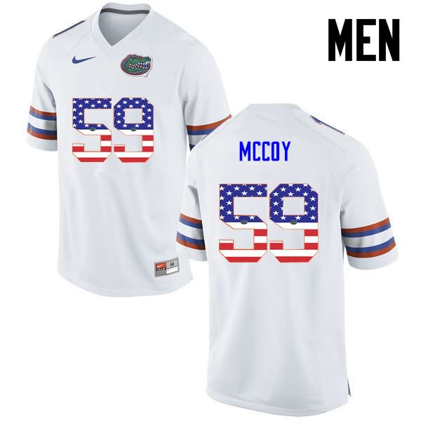 Men's NCAA Florida Gators T.J. McCoy #59 Stitched Authentic USA Flag Fashion Nike White College Football Jersey POS6665NA